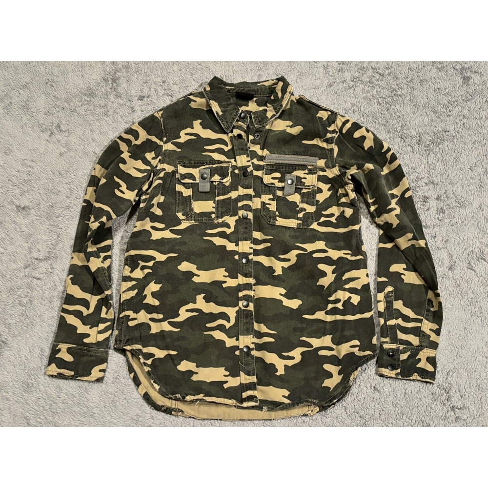Empyre Shacket Womens Small Camo Button Up Shirt Jacket Pockets Pockets Military